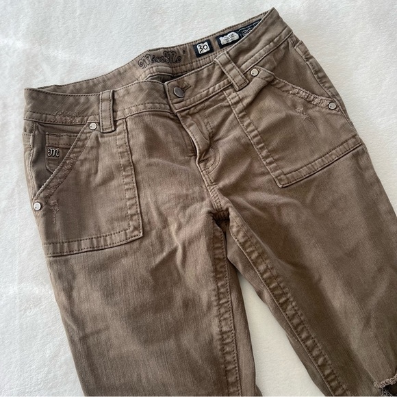 Miss Me Mid Rise Skinny Distressed Utility Jeans in Army Green - Picture 10 of 14